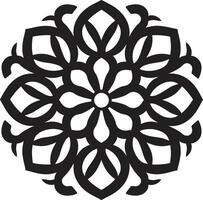Arábica elegancia redefinido floral logo icono Exquisito arabesco Arte negro vector emblema