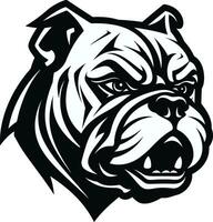 real perro Arte buldog en negro vector icono negrita y audaz negro logo con buldog