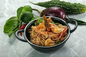 Thai Spicy Vermicelli Salad with Prawns photo