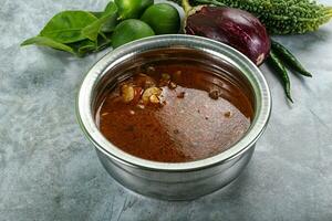 Spicy and Sour Soup with Prawns photo