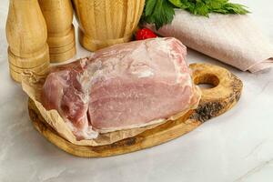 Raw uncooked pork meat loin photo