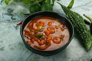 Thai red curry with prawn photo