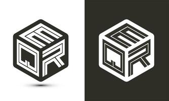 EQR letter logo design with illustrator cube logo, vector logo modern alphabet font overlap style.