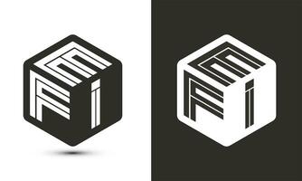 EFI letter logo design with illustrator cube logo, vector logo modern alphabet font overlap style.