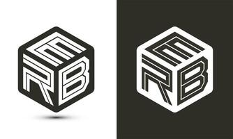 erb letra logo diseño con ilustrador cubo logo, vector logo moderno alfabeto fuente superposición estilo.