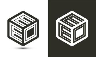 eo letra logo diseño con ilustrador cubo logo, vector logo moderno alfabeto fuente superposición estilo.