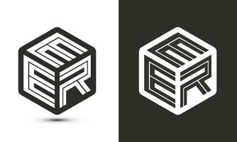 EEF letter logo design with illustrator cube logo, vector logo modern alphabet font overlap style.