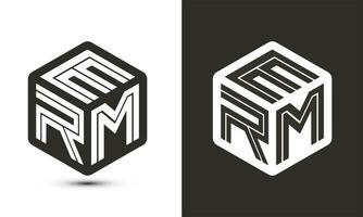 ERM letter logo design with illustrator cube logo, vector logo modern alphabet font overlap style.
