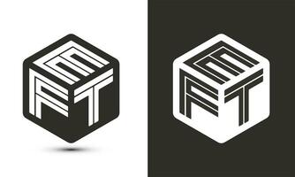 EFT letter logo design with illustrator cube logo, vector logo modern alphabet font overlap style.