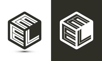 EEL letter logo design with illustrator cube logo, vector logo modern alphabet font overlap style.