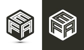 EFA letter logo design with illustrator cube logo, vector logo modern alphabet font overlap style.