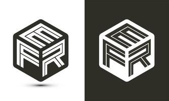 EFR letter logo design with illustrator cube logo, vector logo modern alphabet font overlap style.