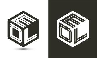 EDL letter logo design with illustrator cube logo, vector logo modern alphabet font overlap style.