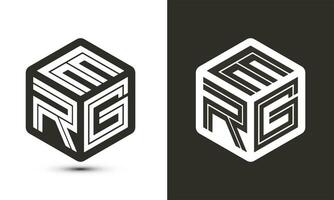 ERG letter logo design with illustrator cube logo, vector logo modern alphabet font overlap style.