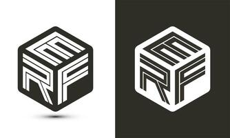 erf letra logo diseño con ilustrador cubo logo, vector logo moderno alfabeto fuente superposición estilo.