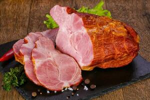 Smoked pork meat photo