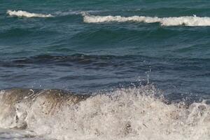 Sea waves on the Mediterranean sea photo