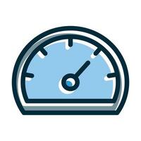 Speedometer Vector Thick Line Filled Dark Colors