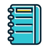 Diary Vector Thick Line Filled Dark Colors