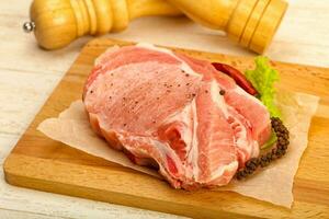 Raw pork cutlet photo