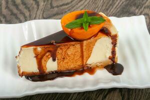 Cheesecake with chocolate photo