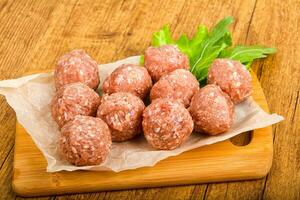 Raw meat balls photo