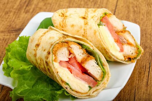 rollo de pan de pollo foto