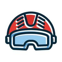 Helmet Vector Thick Line Filled Dark Colors