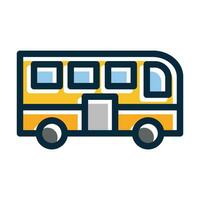 Bus Vector Thick Line Filled Dark Colors