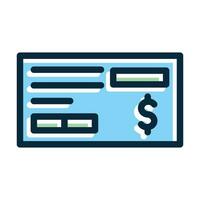 Cheque Vector Thick Line Filled Dark Colors