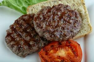 Grilled burger cutlet photo