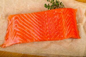 Salmon fillet with thyme photo