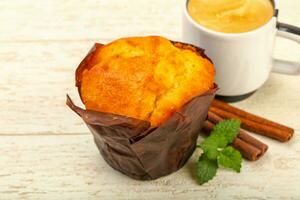 Muffin with coffee photo