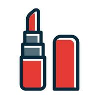 Lipstick Vector Thick Line Filled Dark Colors