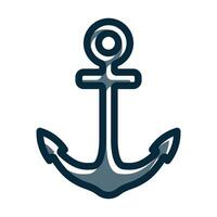 Anchor Vector Thick Line Filled Dark Colors