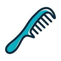 Hair Comb Vector Thick Line Filled Dark Colors