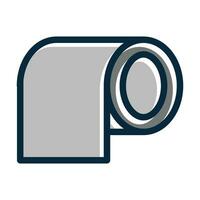 Toilet Paper Vector Thick Line Filled Dark Colors