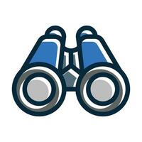 Binoculars Vector Thick Line Filled Dark Colors