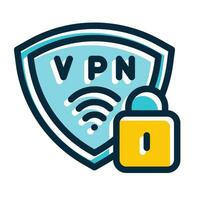 vpn vector grueso línea lleno oscuro colores