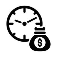 hora es dinero vector glifo icono para personal y comercial usar.