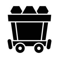 Mine Cart Vector Glyph Icon For Personal And Commercial Use.