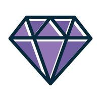 Diamond Vector Thick Line Filled Dark Colors