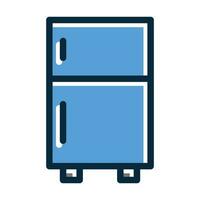 Fridge Vector Thick Line Filled Dark Colors