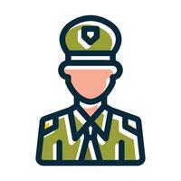 Army Vector Thick Line Filled Dark Colors