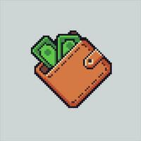 Pixel art illustration Wallet. Pixelated Wallet. Wallet coin pixelated for the pixel art game and icon for website and video game. old school retro. vector