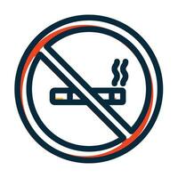 No Smoking Vector Thick Line Filled Dark Colors