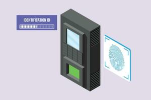 Face recognition, voice authentication and retina scanning. Biometric authentication concept. Colored flat vector illustration isolated.