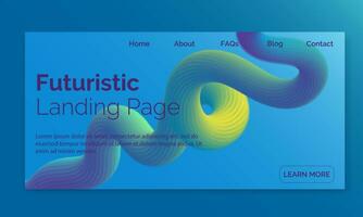 3D flowing blend gradient  design for web site, colorful fluid shape isolated on background, futuristic design backdrop, landing page vector