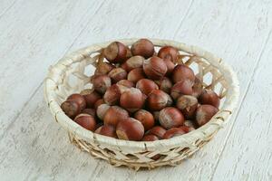 Hazelnuts in the basket photo