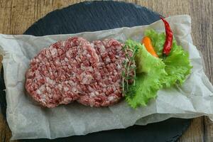 Raw burger cutlet photo